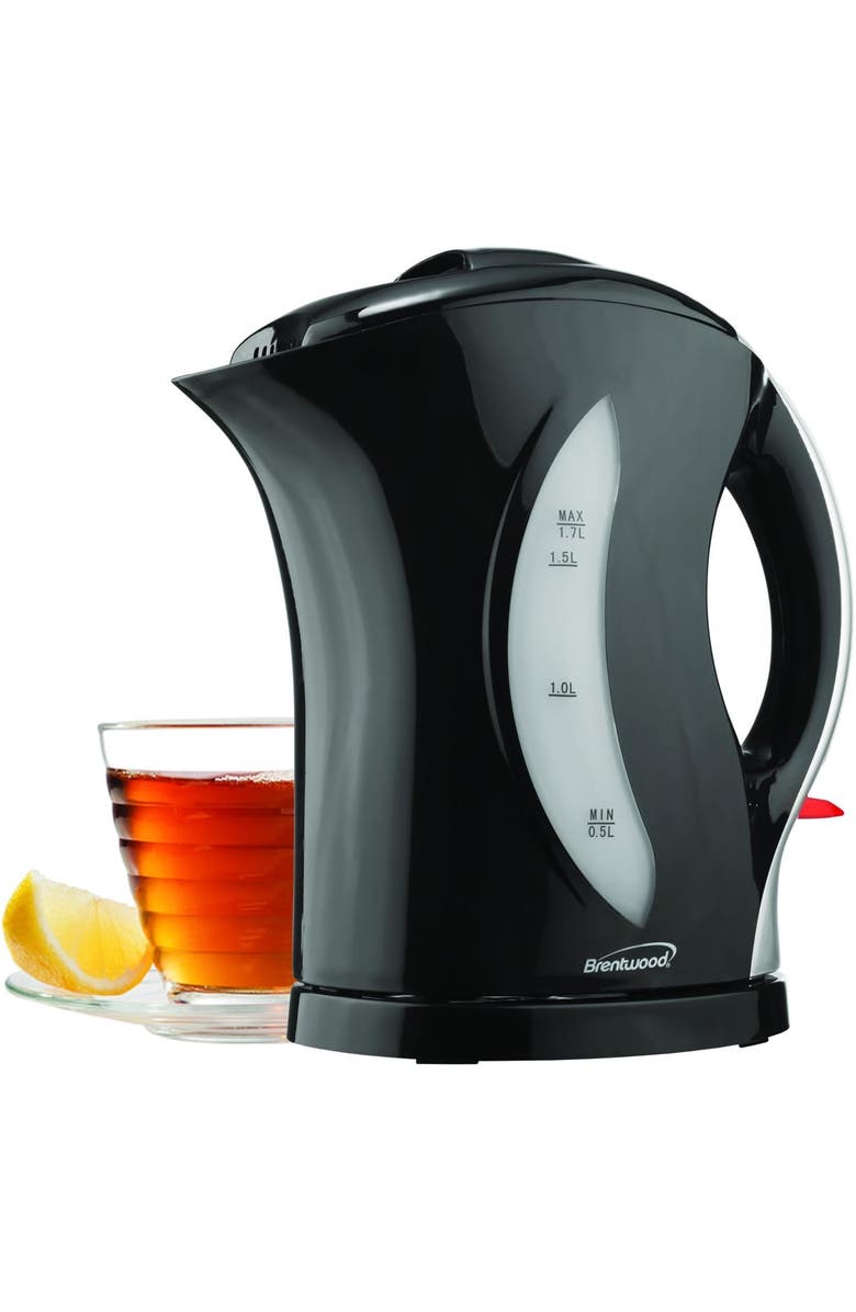 Brentwood Electric Plastic Kettle, Alternate, color, Black