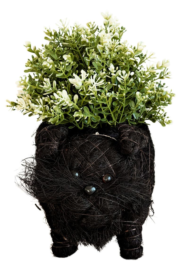 Schnauzer Handwoven Planter, Alternate, color, BLACK