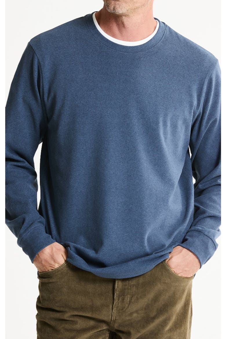 Ultra Soft Heather Knit Crewneck Sweatshirt, Alternate, color, NAVY