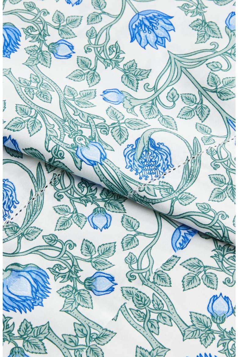 Floral 400 Thread Count Cotton Sheet Set, Alternate, color, BLUE