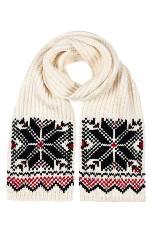 Polo Ralph Lauren Winter Snowflake Wool Scarf In Multi