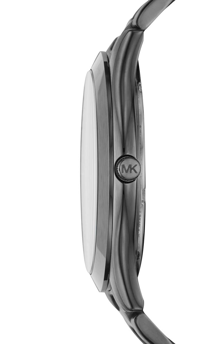 Michael Kors Slim Runway Bracelet Watch, 44mm & Wallet Set, Alternate, color, Gunmetal