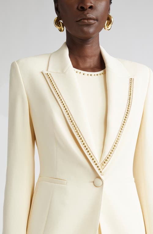 St John St. John Embellished Stretch Cady Blazer In Yellow
