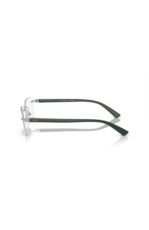 Armani Exchange 56mm Rectangle Optical Glasses In Silver