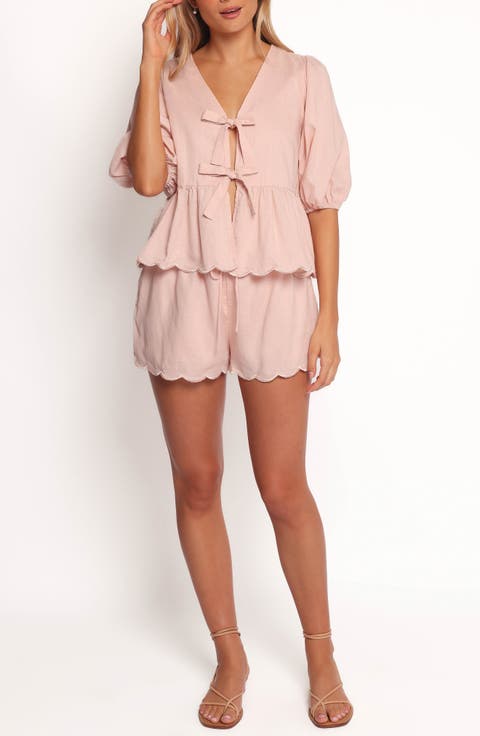 Zarie Scalloped Top & Shorts Set