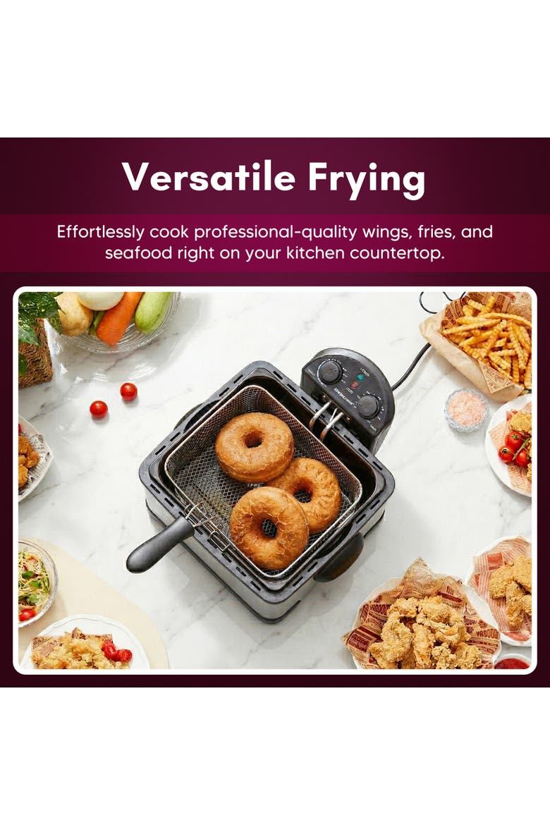 4.2qt Deep Fryer, Alternate, color, Metallic Silver