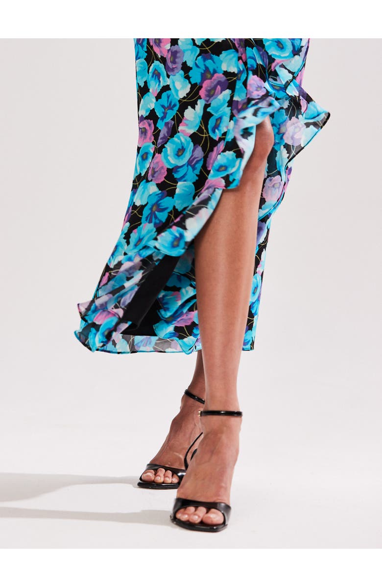 Ro&Zo Mia Frill Front Midi Dress, Alternate, color, Blue