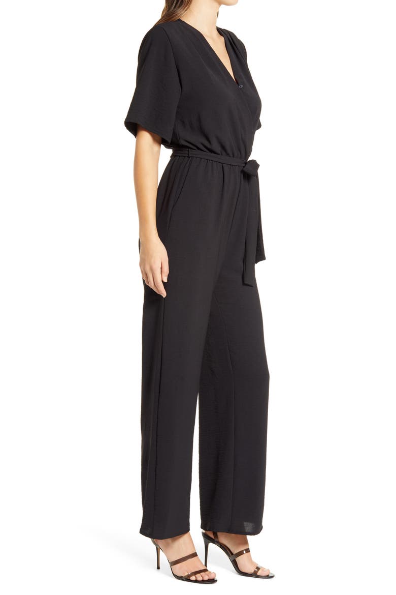 Bell Sleeve Jumpsuit, Alternate, color, BLACK
