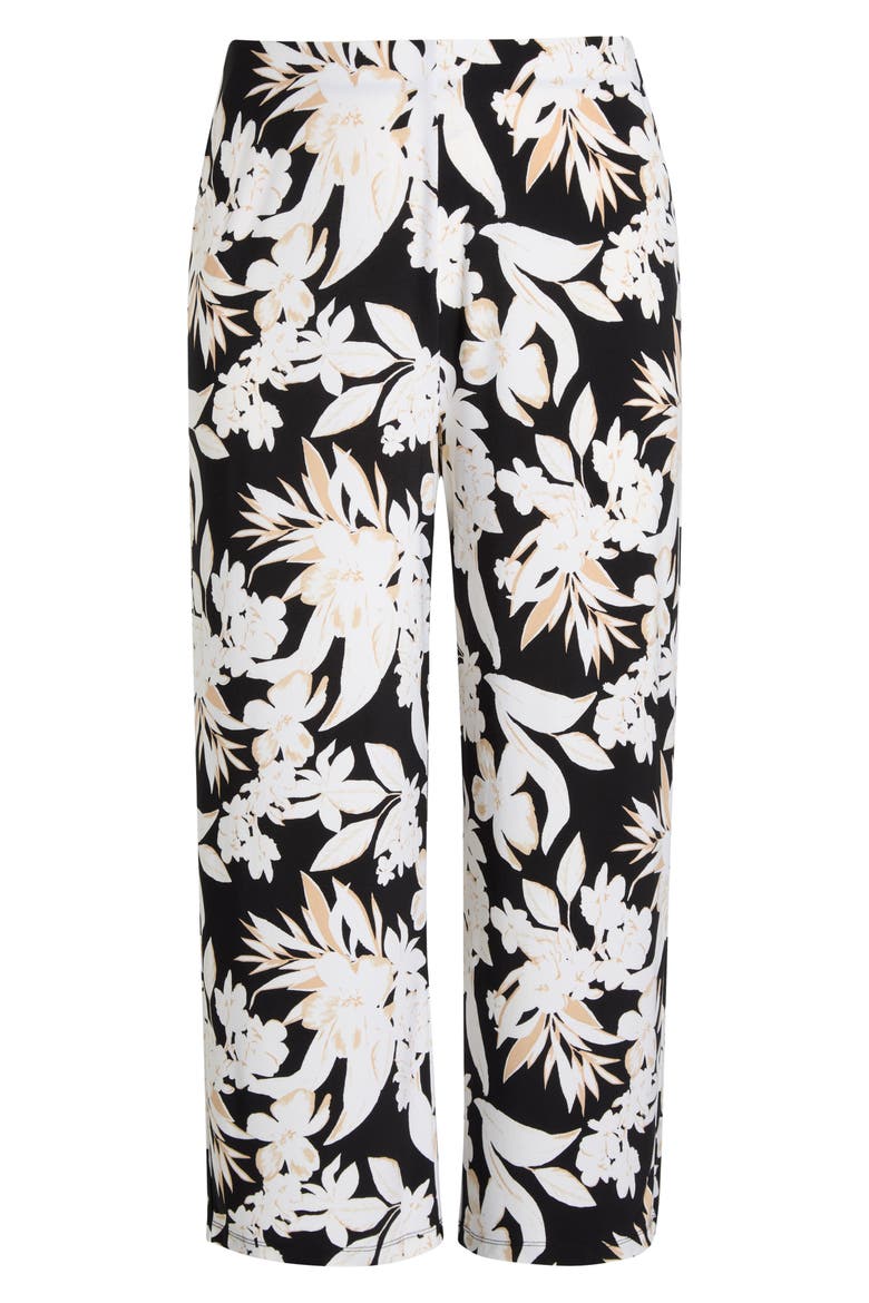 Print Knit Crop Wide Leg Pants, Alternate, color, ANNE BLACK MULTI