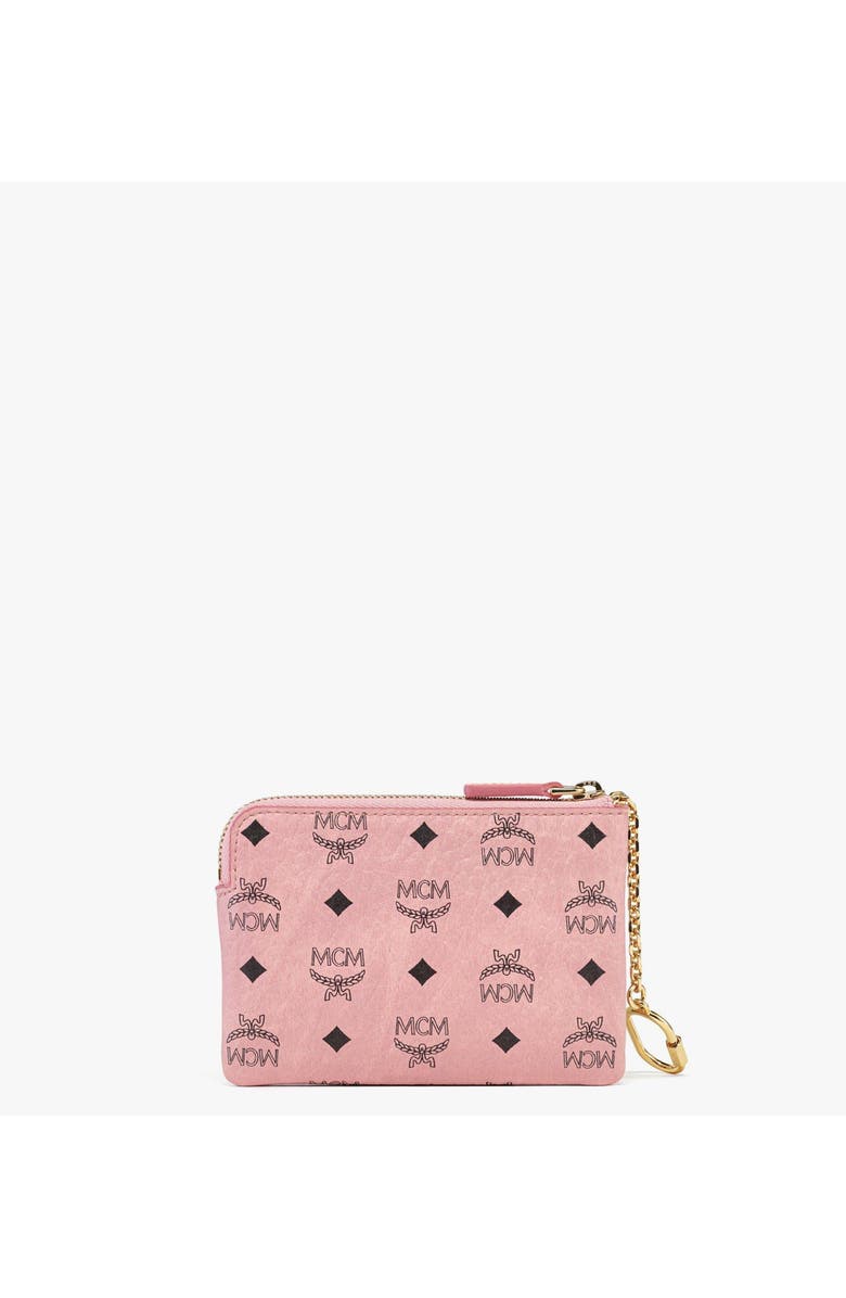MCM Aren Card Pouch in Visetos, Alternate, color, Pink