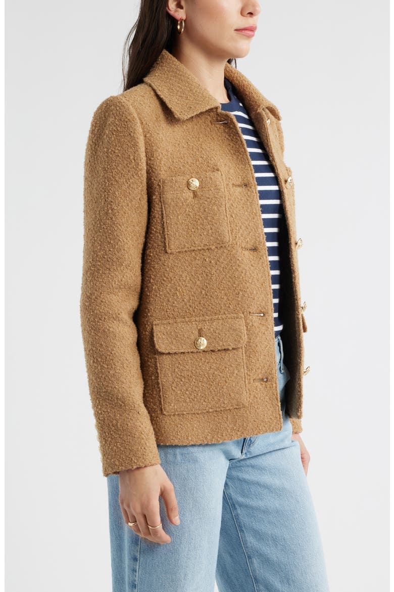 Bouclé Jacket, Alternate, color, TAN TANNIN
