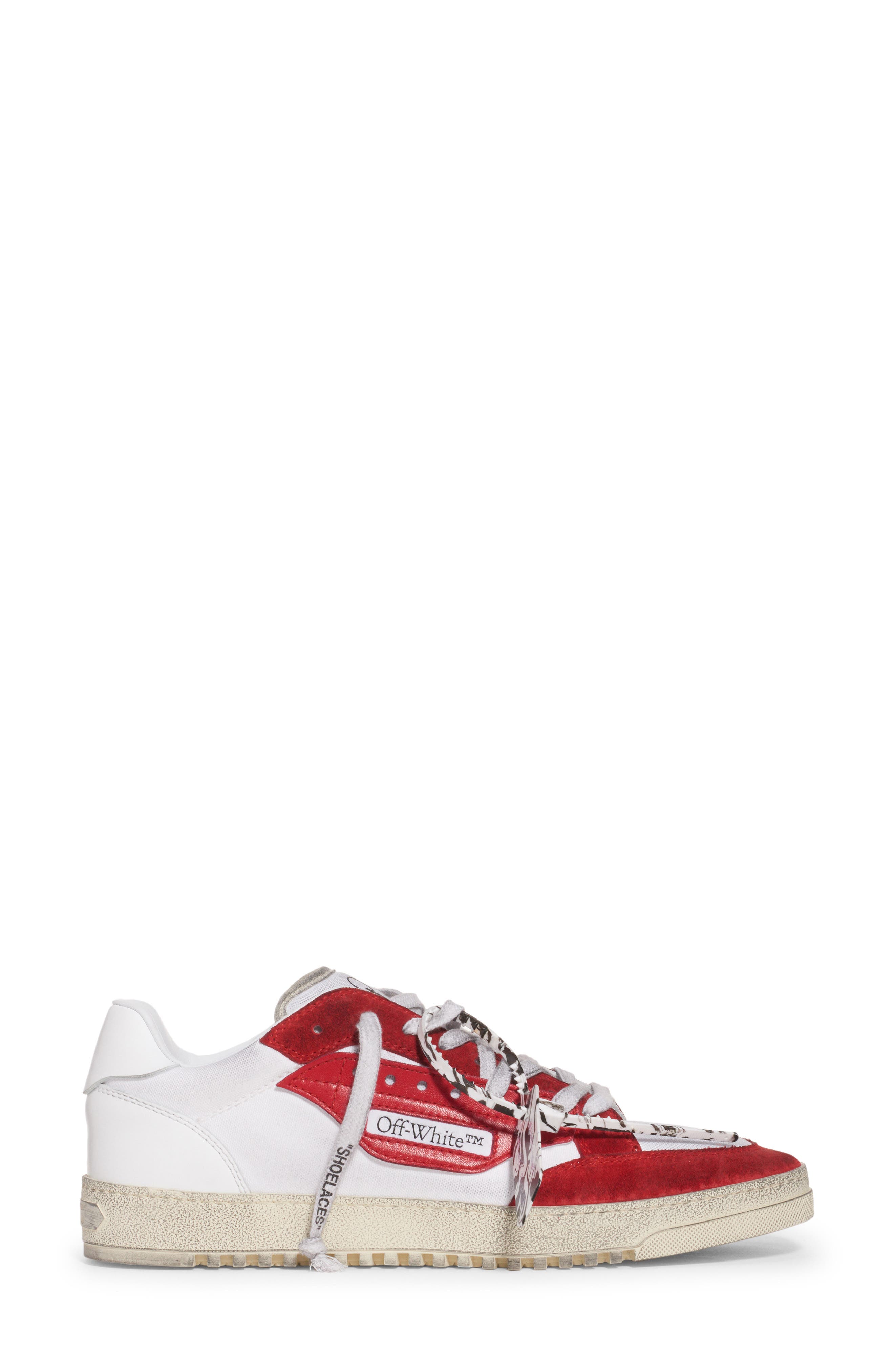 5.0 Sneaker, Alternate, color, WHITE/ RED