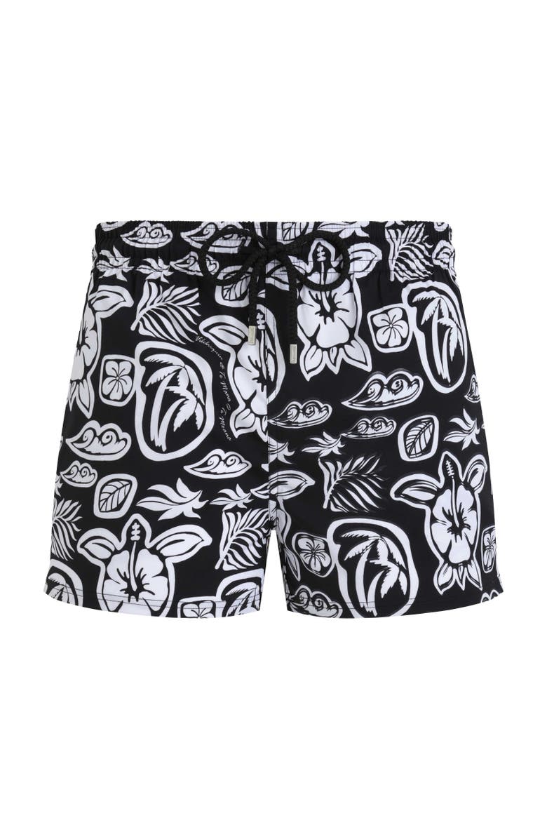 Vilebrequin Men's Tahiti Turtles Stretch Swim Shorts, Alternate, color, Noir