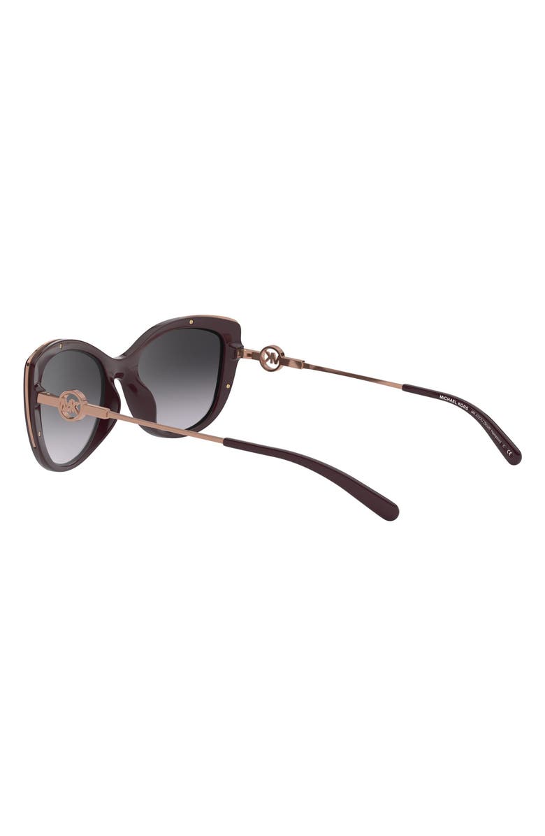 Michael Kors 55mm Gradient Cat Eye Sunglasses, Alternate, color, Cordovan/ Dark Grey Gradient