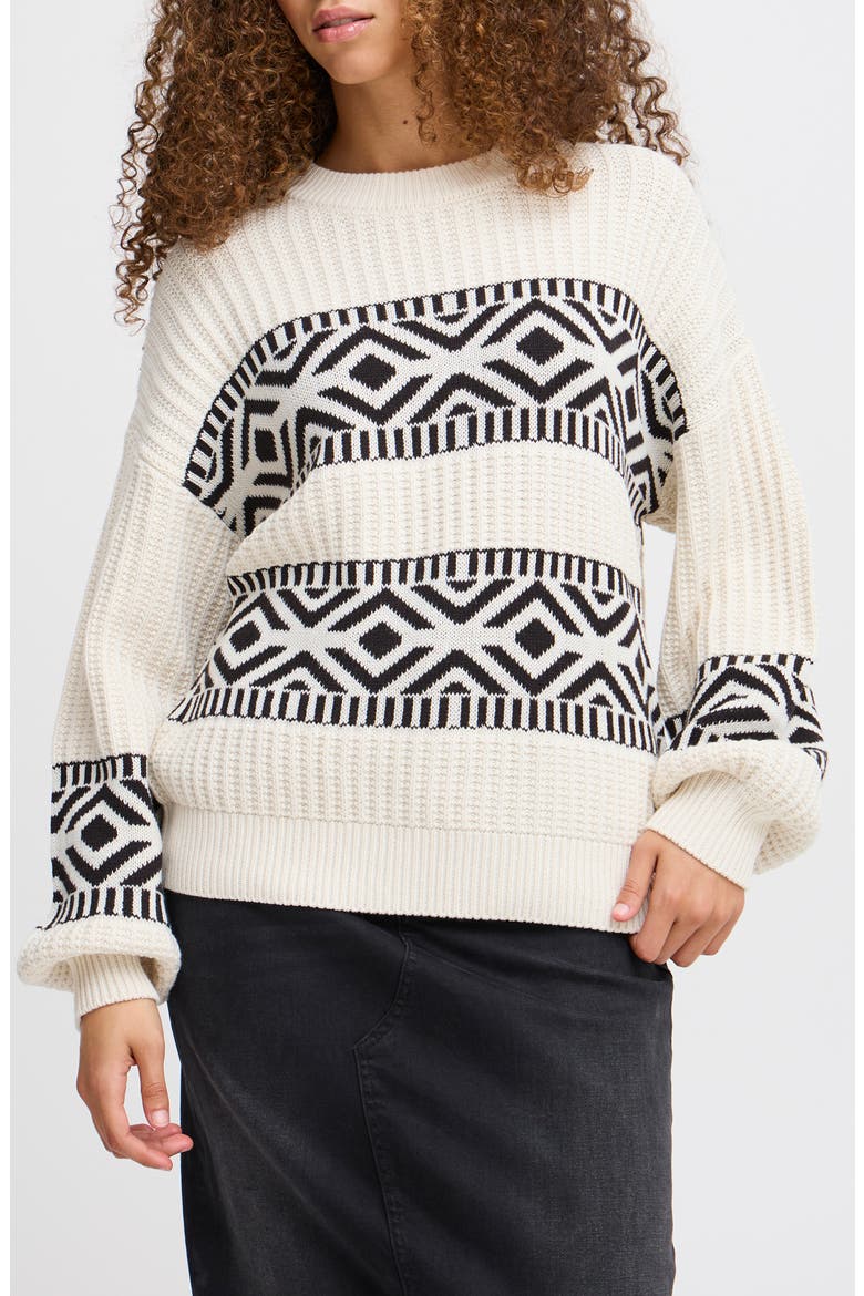 Barisa Geometric Sweater, Main, color, BIRCH
