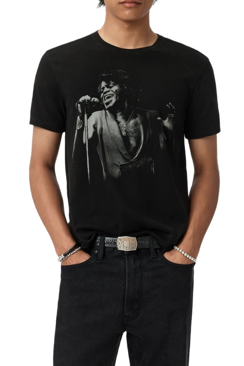 James Brown Organic Cotton Graphic T-Shirt, Main, color, BLACK