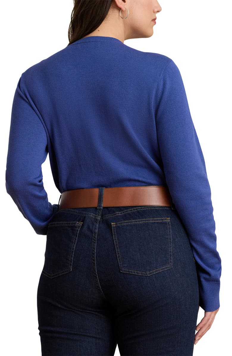 Lauren Ralph Lauren Cotton Blend Crewneck Sweater, Alternate, color, Charter Blue