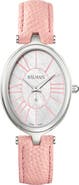 Balmain Haute Elegance Oval Leather Strap Watch, 26mm x 32mm