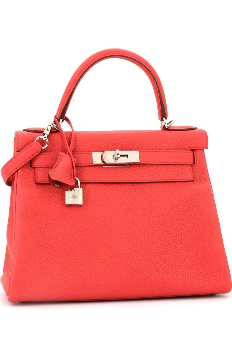 Pre-Owned Hermes Kelly Handbag Pink Togo with Palladium Hardware 28, Alternate, color, Bougainvillier