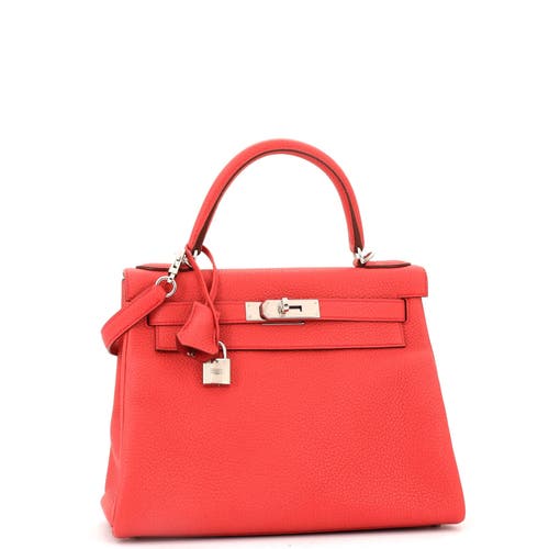 Pre-owned Hermes Hermes Kelly Handbag Pink Togo With Palladium Hardware 28 In Purple