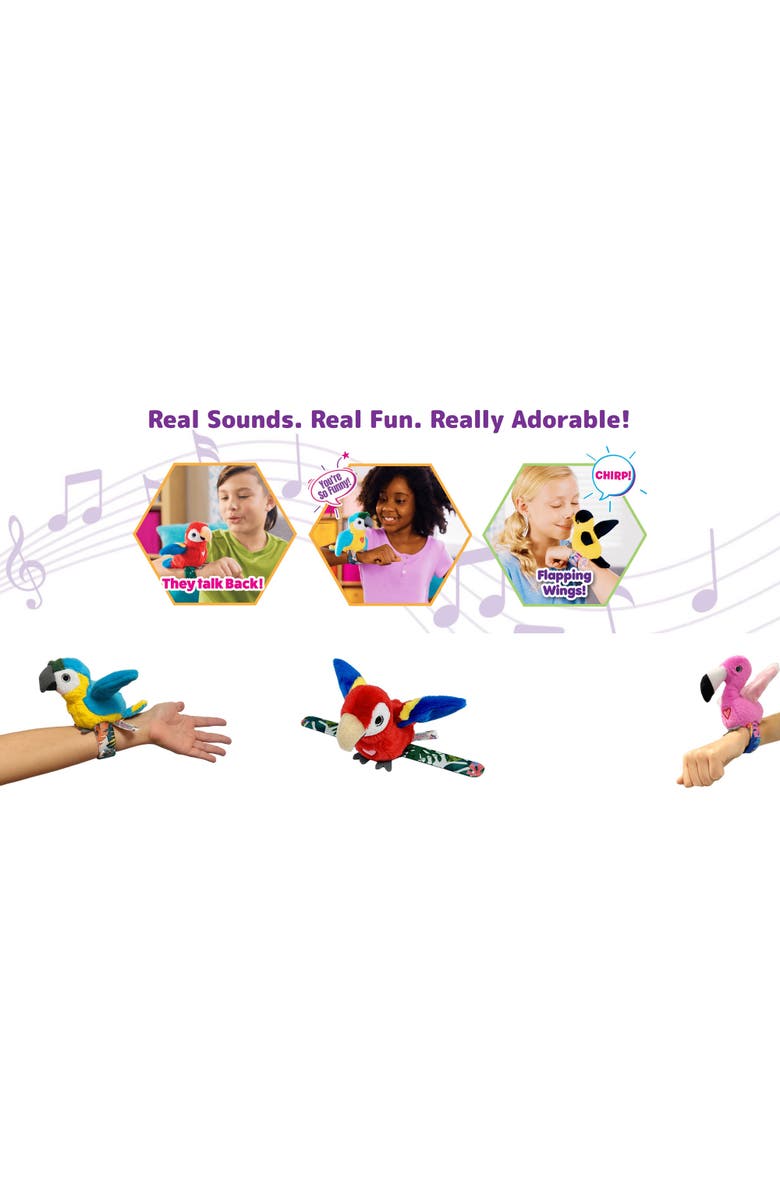 Happy Yappers Birds 2 Pack, Oriole and Red Parrot Interactive Plush Toy, Alternate, color, Multicolored