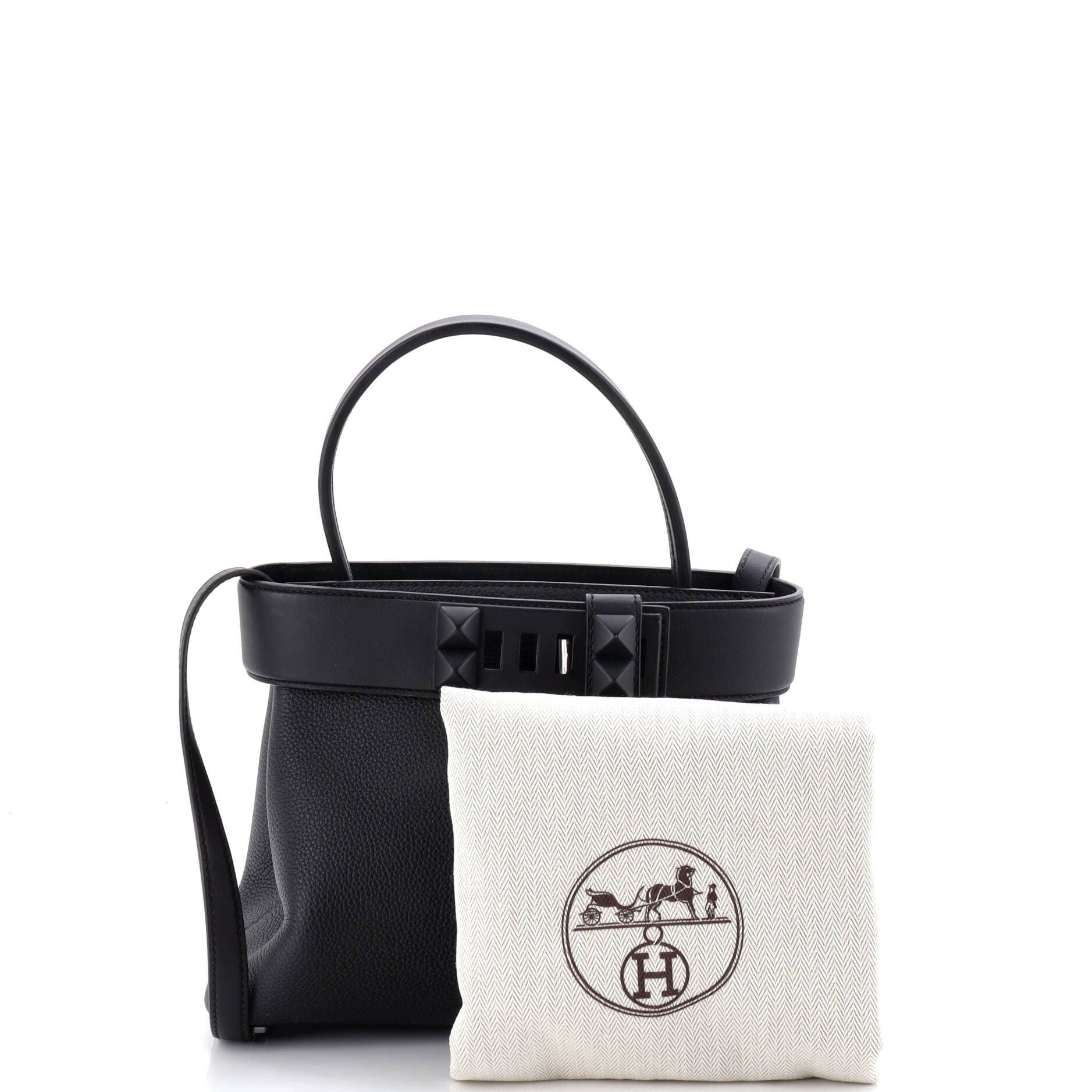 Pre-Owned Hermes Medor Handbag Togo, Alternate, color, Noir