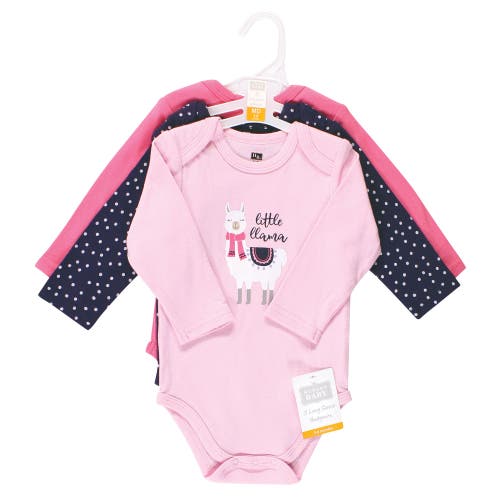 Hudson Baby Essential All-cotton Long-sleeve Bodysuit Triple Pack In Multi