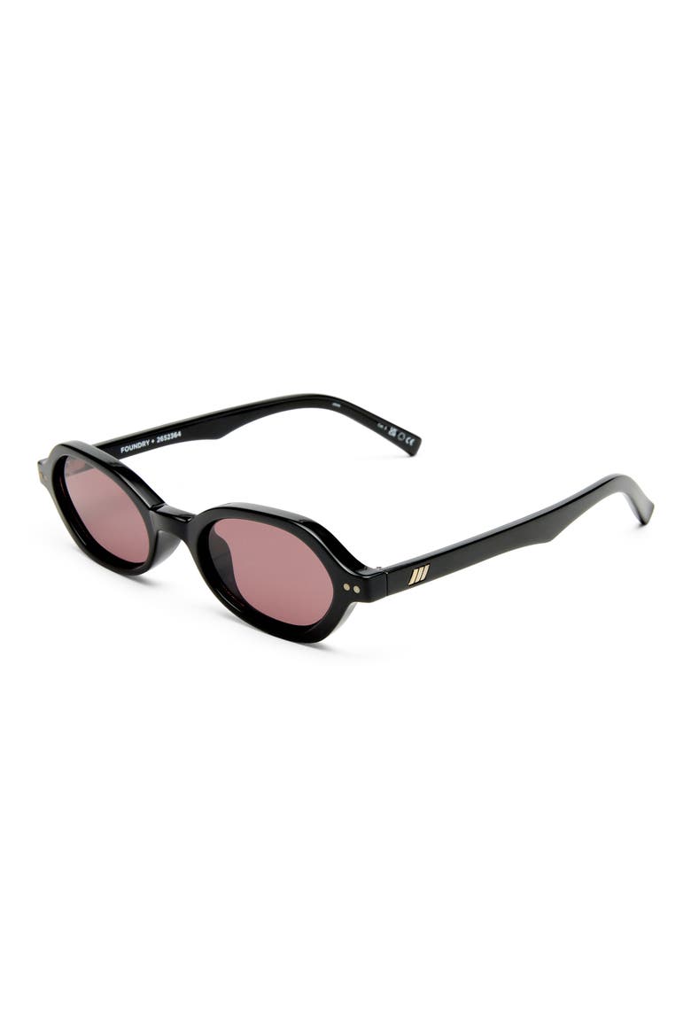 Gender Inclusive Foundry 52mm Rectangular Sunglasses, Alternate, color, BLACK