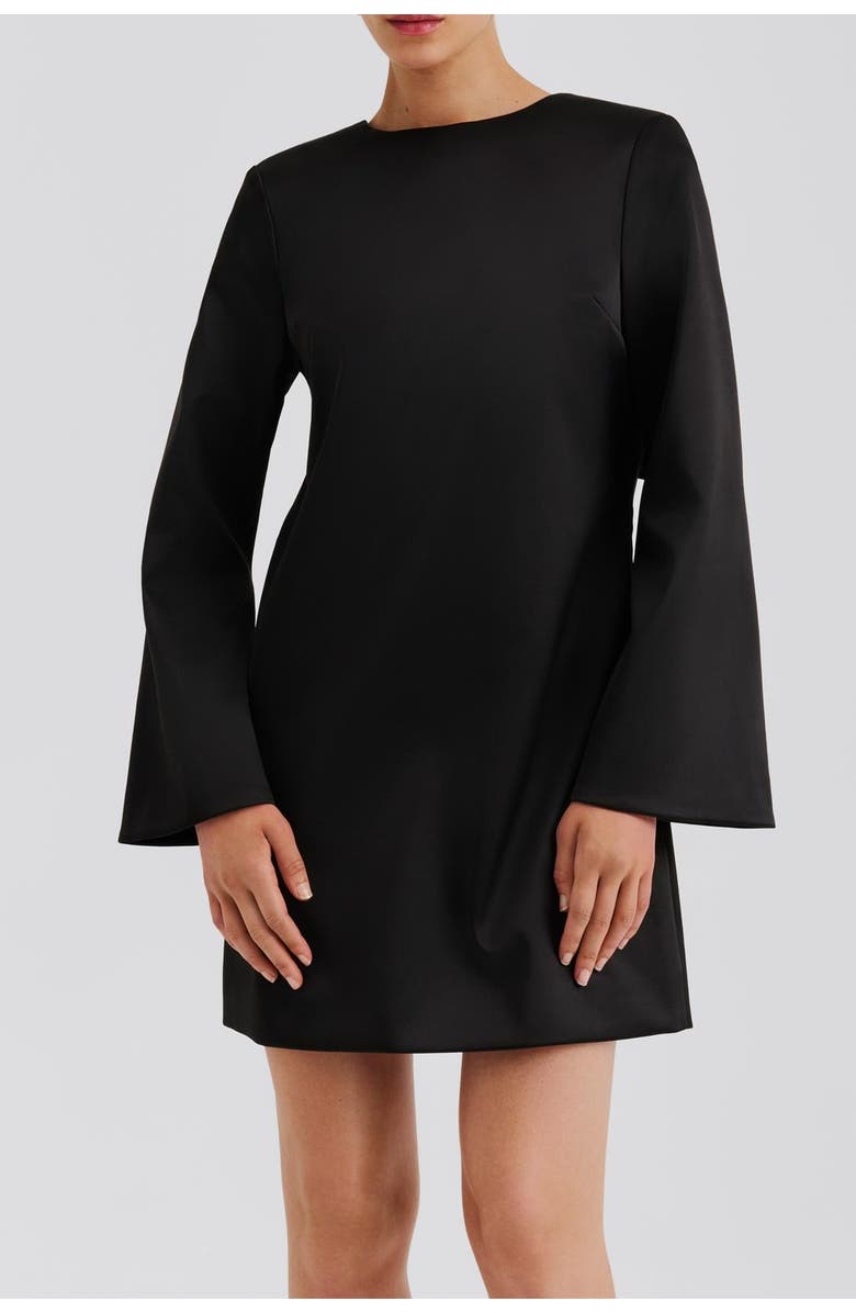 Malina Elna Bow Detailed Mini Dress, Alternate, color, Black