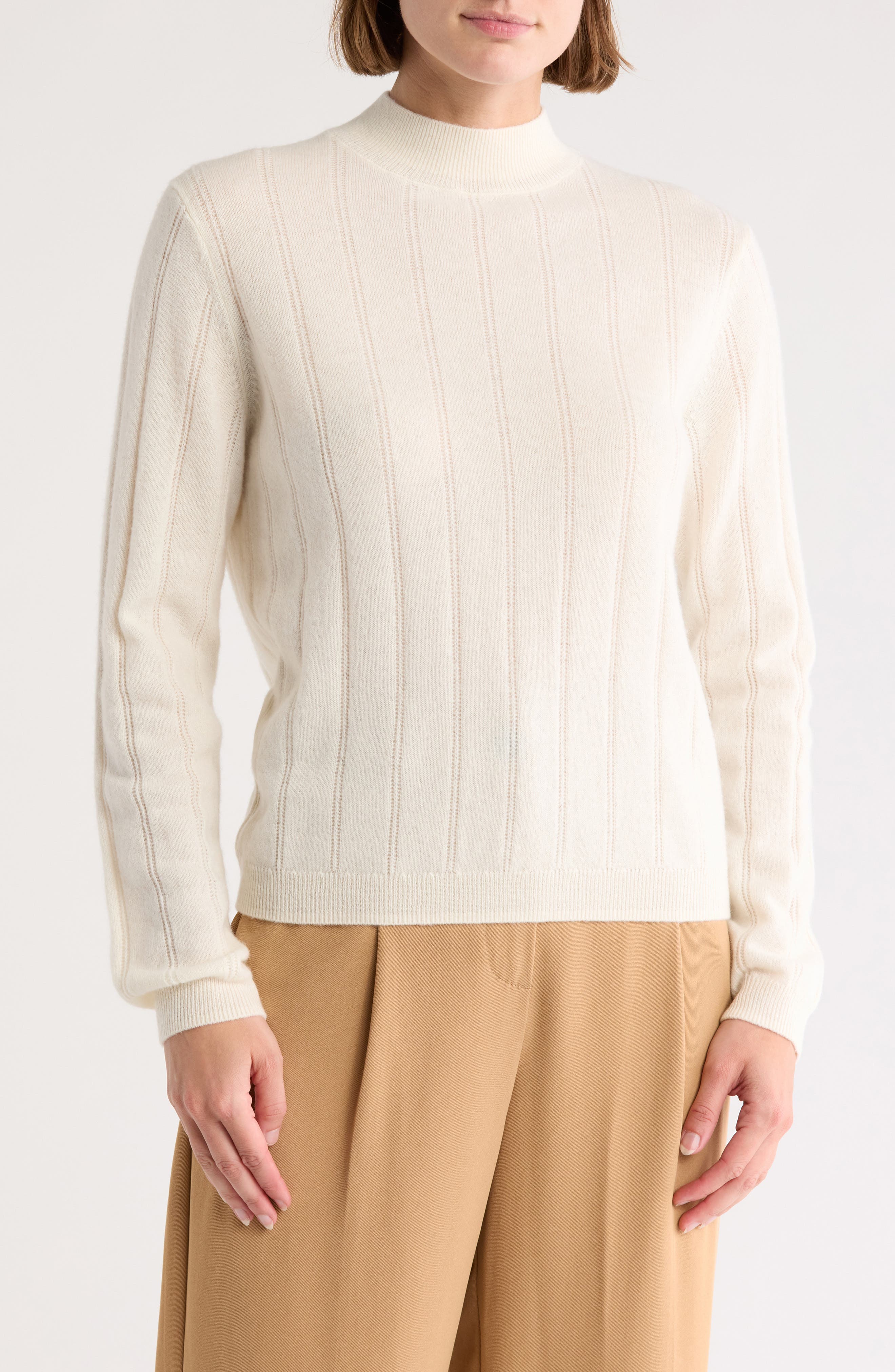 Bruno Magli Wide Rib Cashmere Sweater