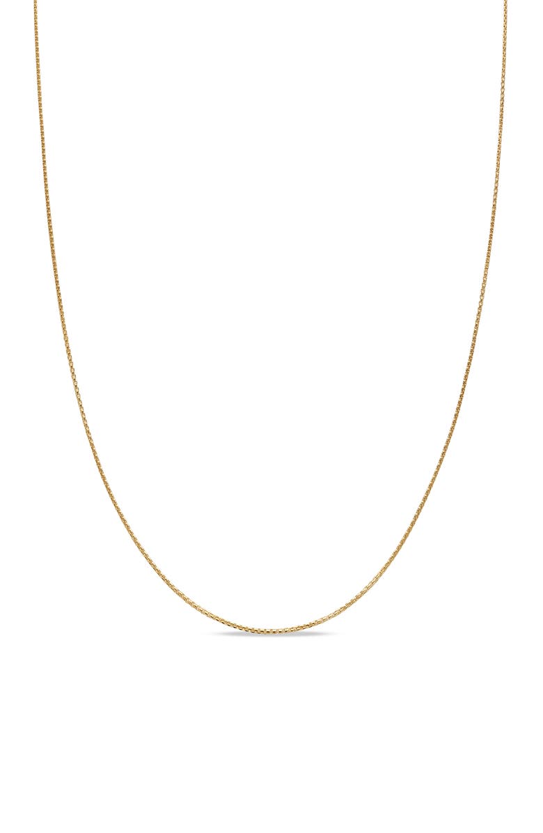 David Yurman 18K Yellow Gold Box Chain Necklace, 1.25mm, Main, color, Gold