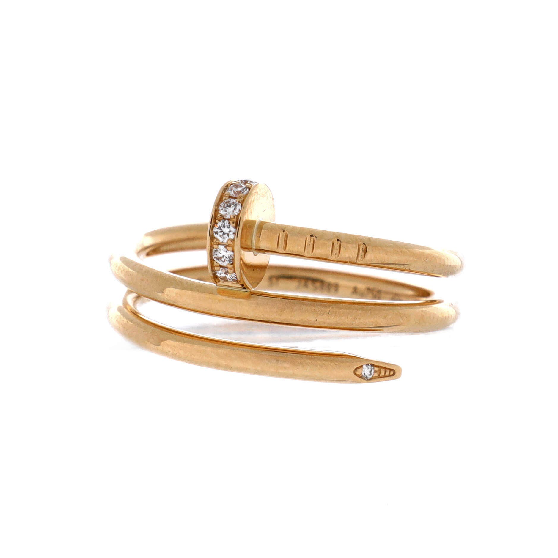 Juste un Clou Double Ring 18K Yellow Gold and Diamonds Small, Alternate, color, Metallic Gold