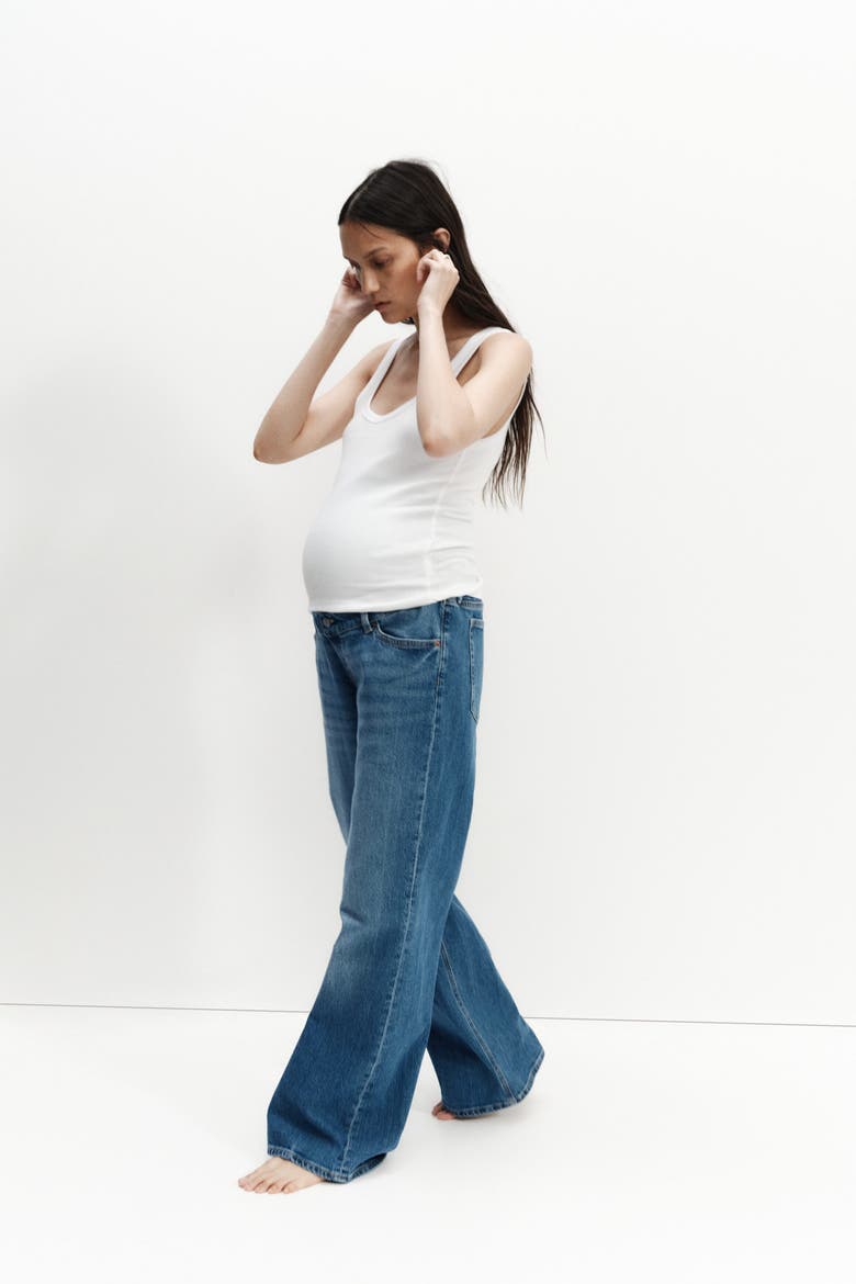 Mama wide jeans, Alternate, color, Denim blue