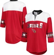 G-III 4HER BY CARL BANKS Women's G-III 4Her by Carl Banks Cardinal/White Arizona Cardinals Double Team 3/4-Sleeve Lace-Up T-Shirt