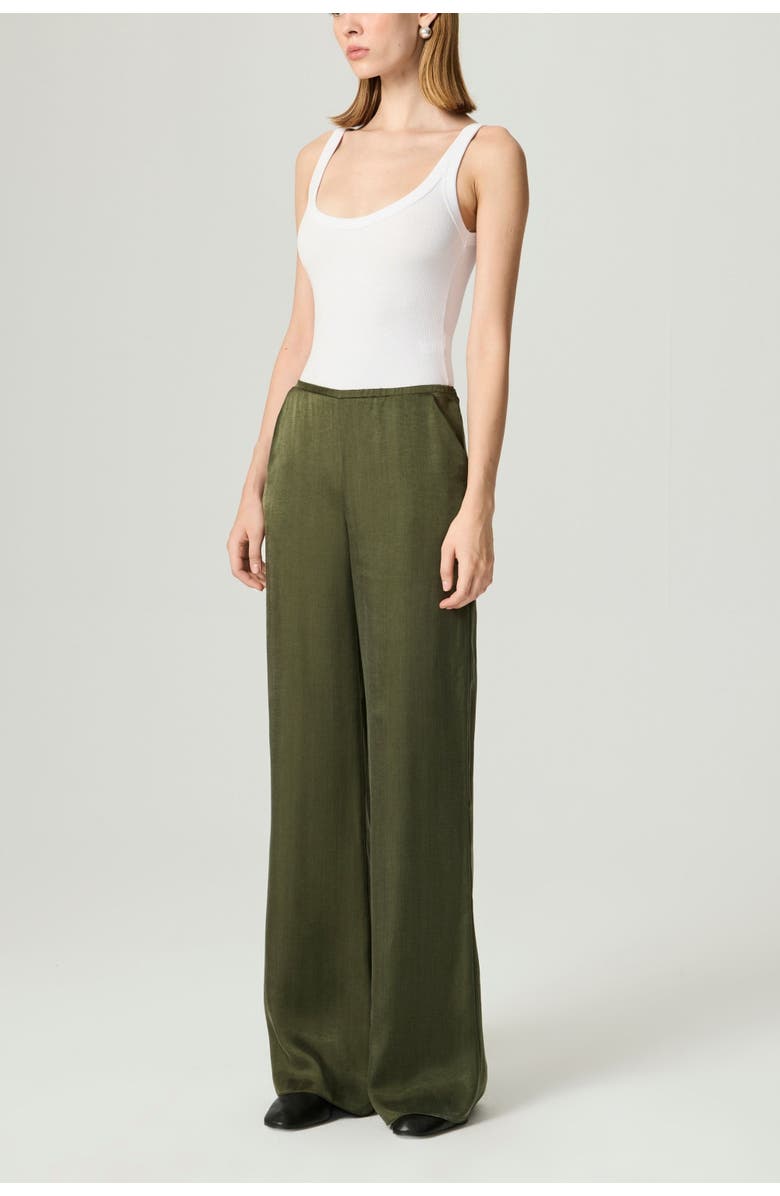 Nocturne Fluid Tailored Wide-Leg Pants, Alternate, color, Dark Green
