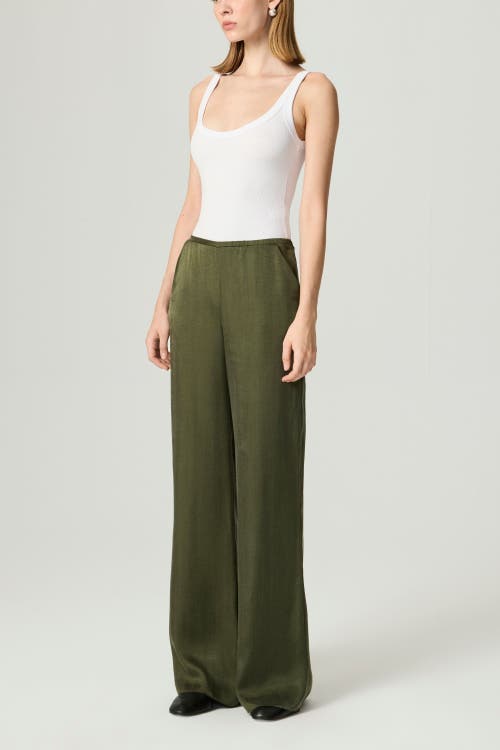 Nocturne Fluid Tailored Wide-leg Pants In Green