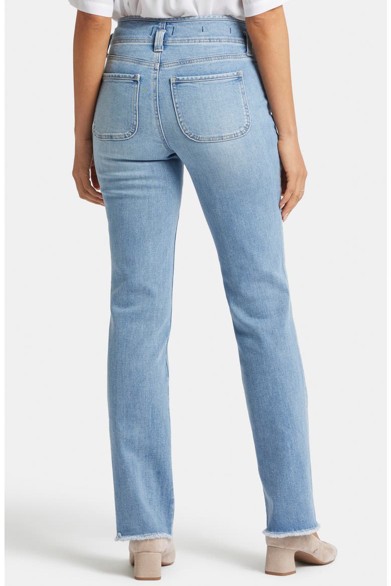 Marilyn Hollywood Frayed High Waist Straight Leg Jeans, Alternate, color, BLUE VALLEY
