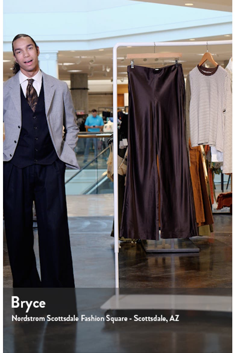 Wide Leg Pull-On Silk Pants video