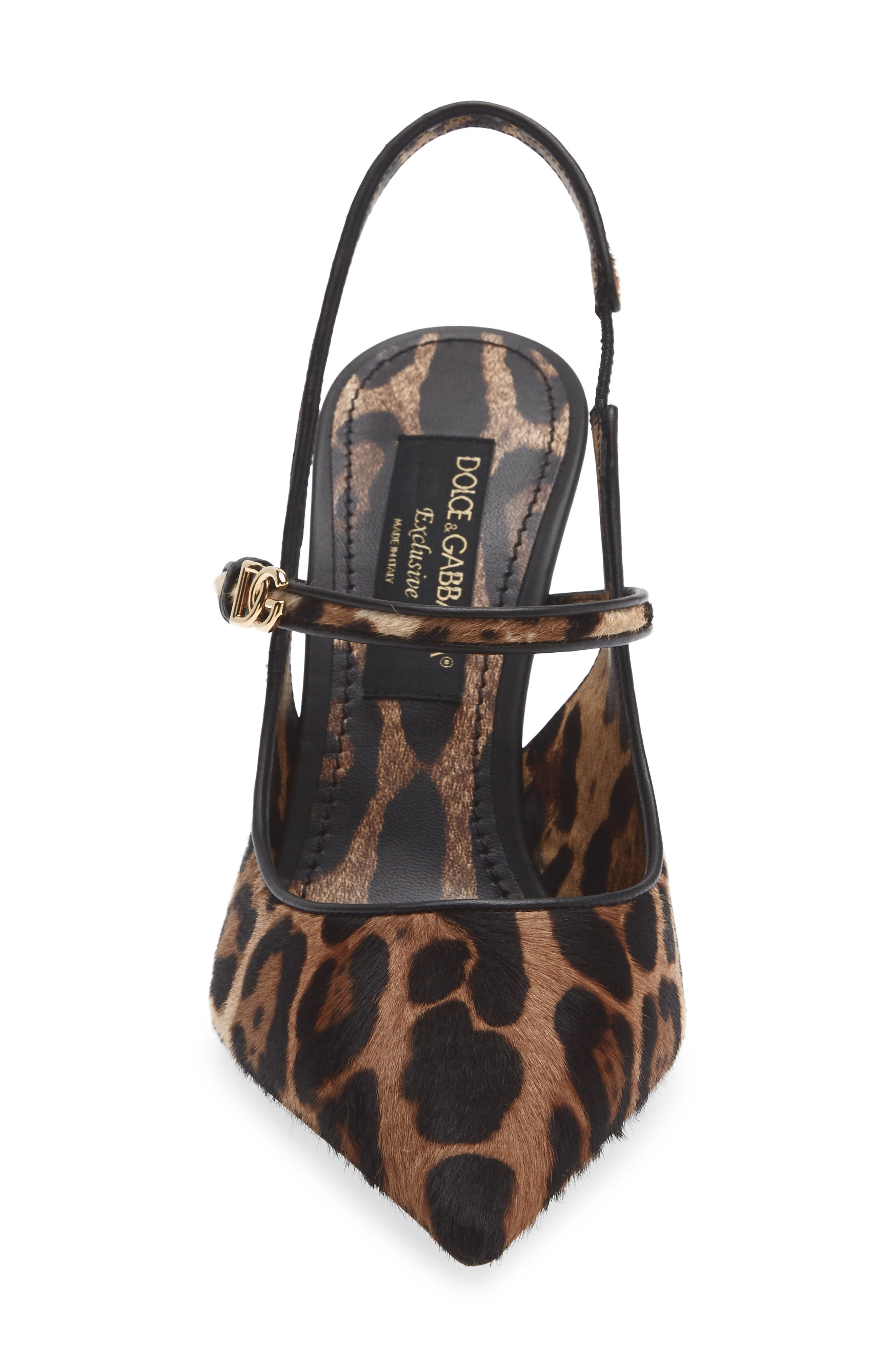 Leopard Pointed Toe Genuine Calf Hair Slingback Pump, Alternate, color, HK5JF LEO NEW