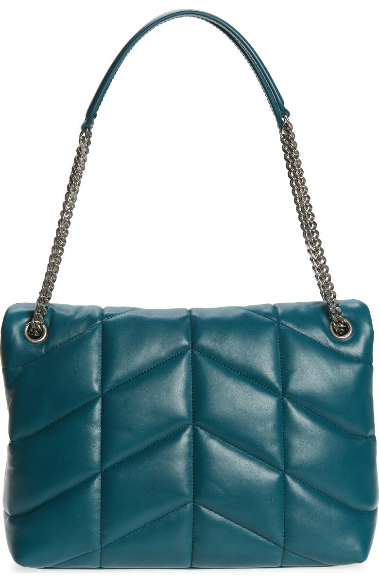 Saint Laurent Medium Loulou Puffer Matelassé Leather Shoulder Bag, Alternate, color,