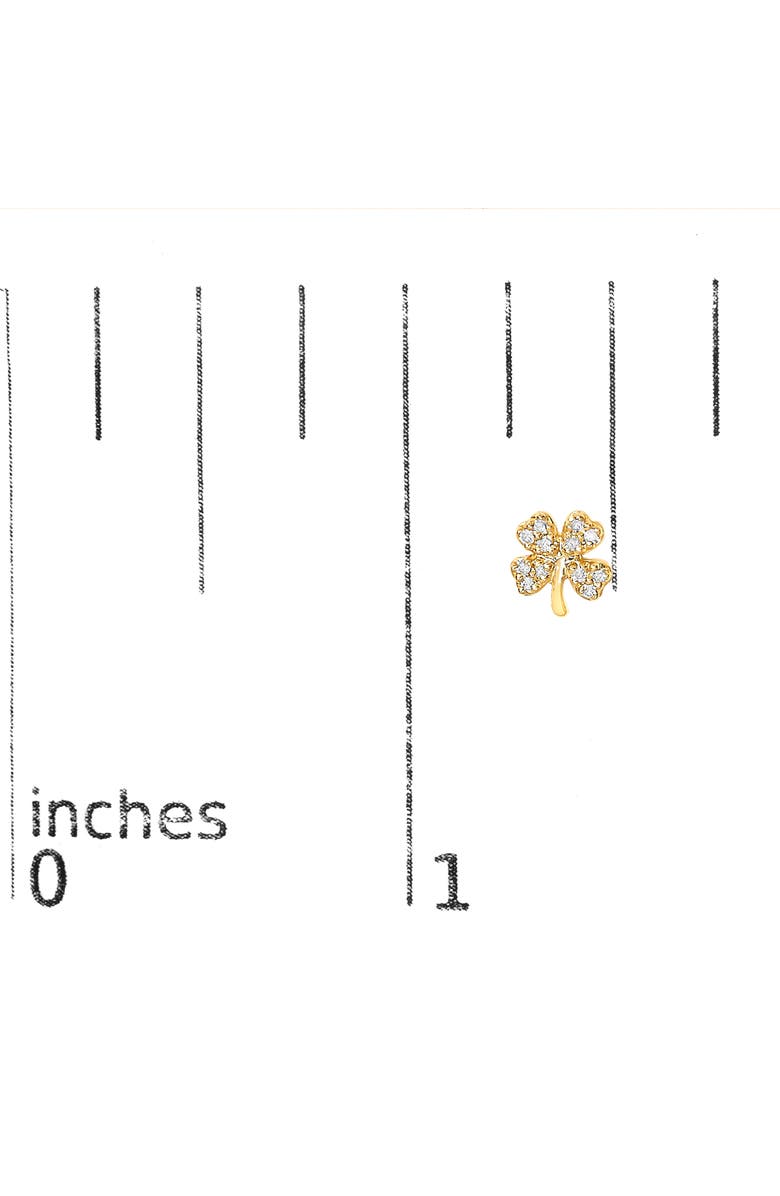 Haus of Brilliance 10K Yellow Gold Diamond Accent 4 Leaf Clover Stud Earrings, Alternate, color, Yellow