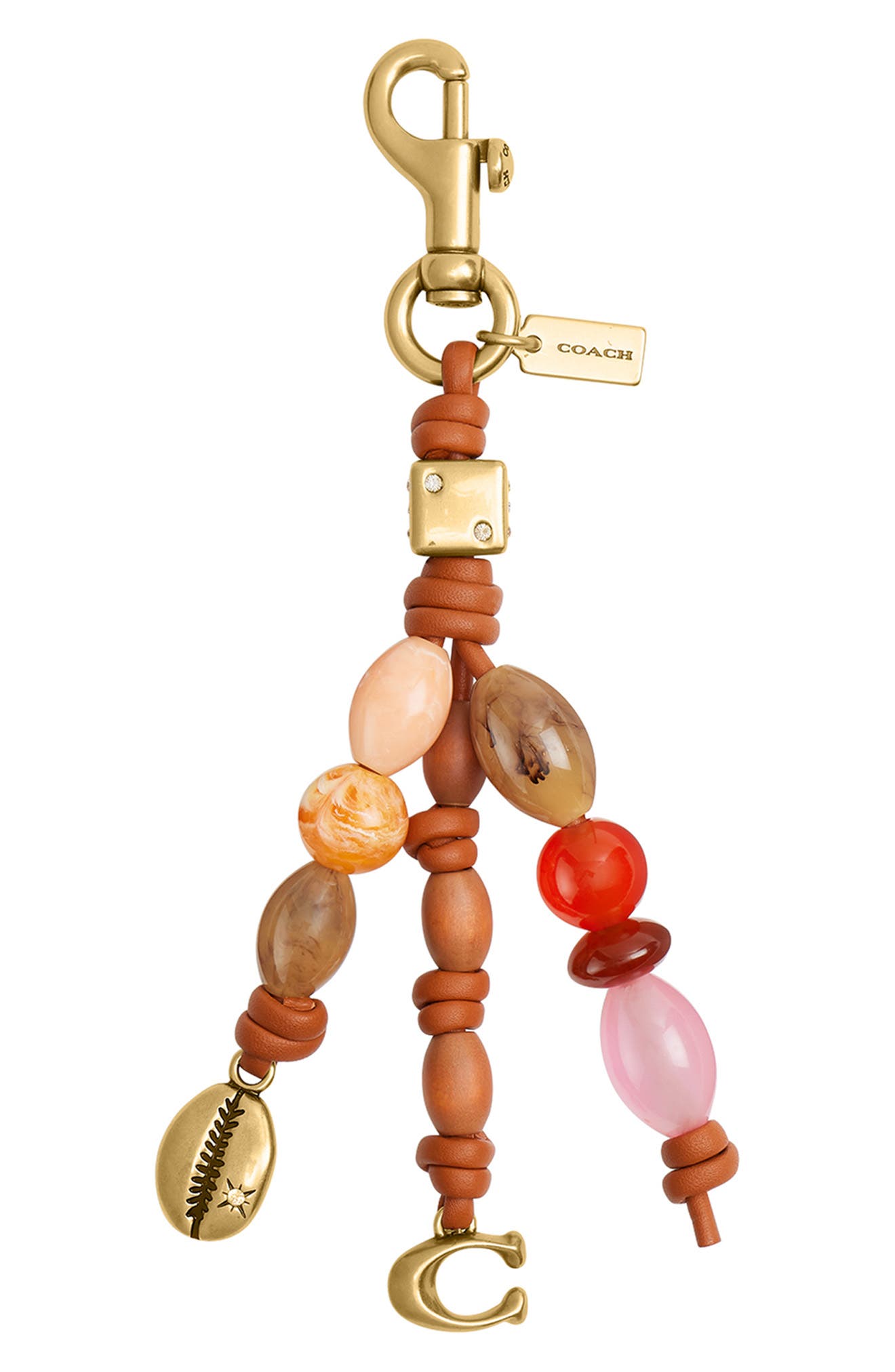 COACH Beaded Cluster Bag Charm, Main, color, B4/ Pink Multi