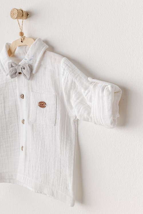 Shop Andy Wawa Muslin Bowtie Outfit Set In Grey