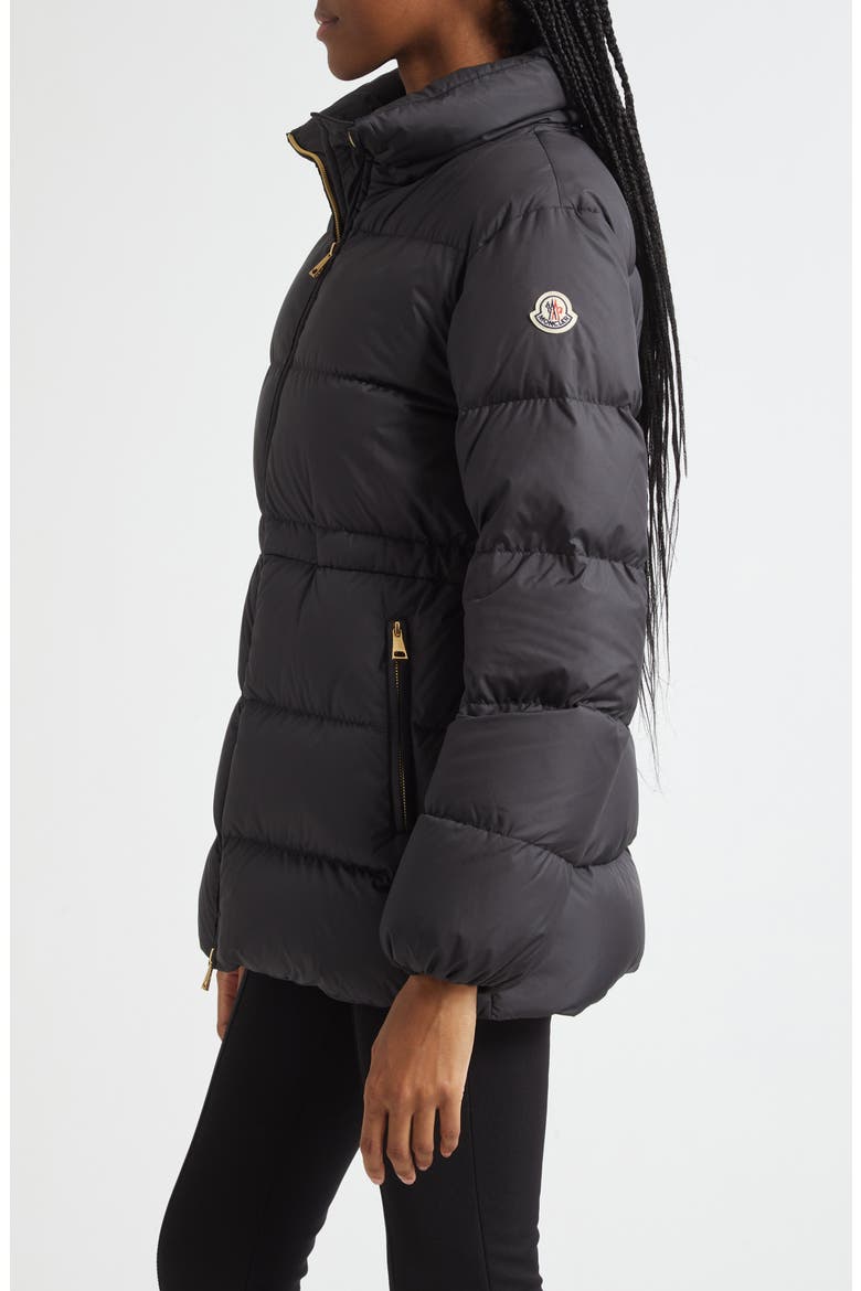 Brossette Down Jacket, Alternate, color, BLACK