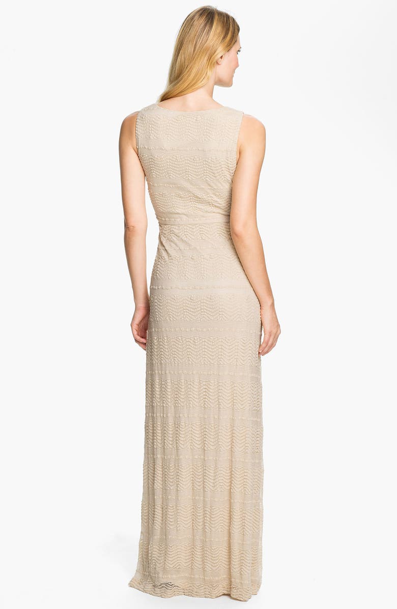 Donna Ricco Textured Front Pleat Surplice Maxi Dress, Alternate, color, 