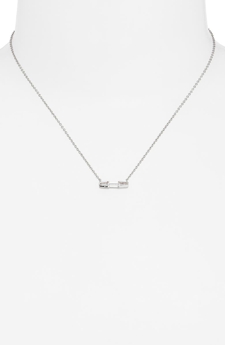Nordstrom Cubic Zirconia Pendant Necklace, Alternate, color, Clear- Silver