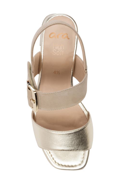 Ara Bordeaux Slingback Sandal In Platinum/sand