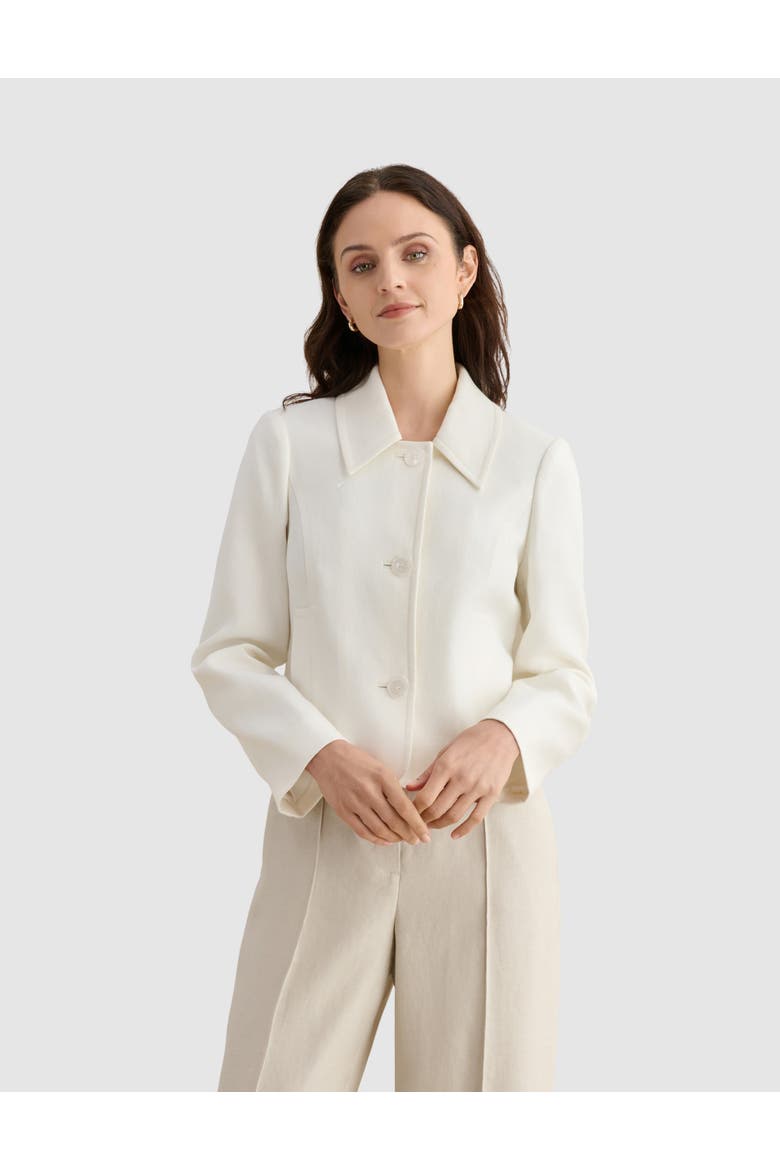 Adeen Linen Jacket, Main, color, Ivory