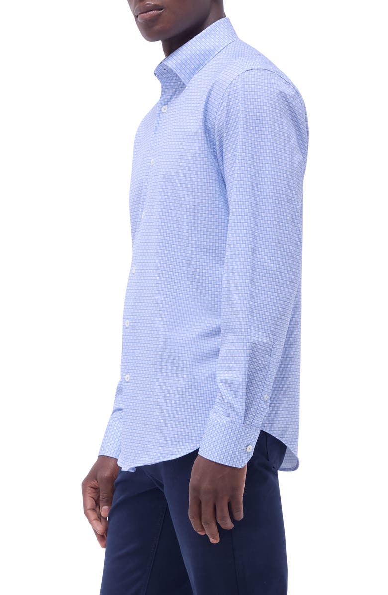 Bugatchi Jules OoohCotton<sup>®</sup> Grid Print Button-Up Shirt, Alternate, color,