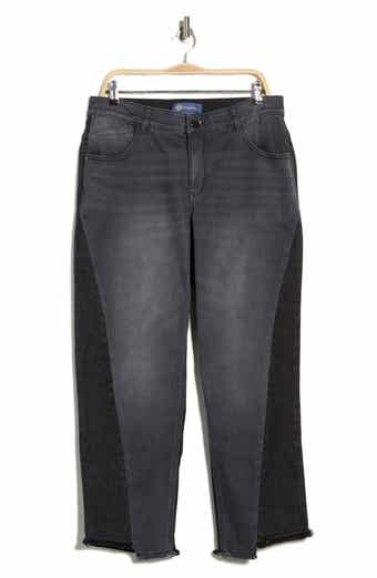 Democracy Frayed Step Hem High Waist Ankle Straight Leg Jeans